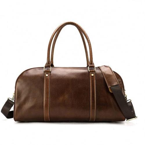 Factory Outlets Genuine Leather Travel Bag for Men Fashionable Retro Luggage Bags