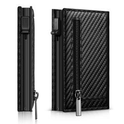 Rfid Pop Up Credit Card Wallet for Men Aluminum Smart Carbon Fiber Wallet Man