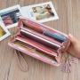 New ladies  long  style contrast color stitching zipper tassel large capacity wallet mobile phone bag wallets for women