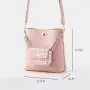 Factory Custom Luxury Portable Pu Handbag Women Crossbody Bags Female Bucket Tote Bag With Lovely Pouch