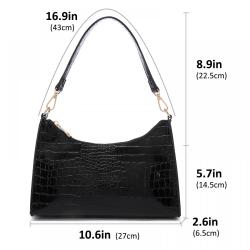 2022 LOVEVOOK Purse half moon handbags for women luxury custom logo small shoulder bag pu leather Crocodile girls purses
