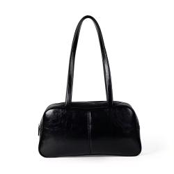 Customized LOGO Korean Casual Black Shoulder Bag PU Leather Large Capacity Hobo Bag High Quality Women's Tote Bag