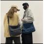 New Fashionable Crossbody Denim Bag Single Strap Canvas Satchel Waterproof Messenger Art Student Schoolbag for Men and Women