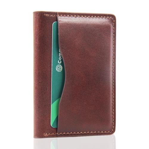 RFID blocking leather card holder bifold wallet credit card holder genuine leather bifold card holder for men