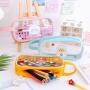 New hand painted cartoon stationery storage bag PVC transparent waterproof portable portable pencil cases