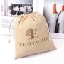 Hot Sale Natural Cotton Canvas Sachet Shopping Bag Custom Logo Printed Cotton Double String Dust Packaging Canvas Pouch