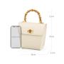 New Arrival Trendy Ladies Hand Bags Bamboo Top Handle Luxury Lock Womens Bucket Purses Vegan Leather Custom Logo Womens Handbags