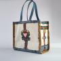 Spot Women's Fashion Handbag Shoulder Canvas Bag Cotton Linen Handbag Color Printing Portable Shopping Bag