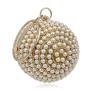 Hot selling round purses pearl beading bag handbags trendy wedding party bags women evening bag women clutch