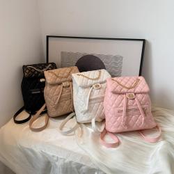 Backpack Spring New Fashion Embroidered Thread Diamond Grid Small Backpack