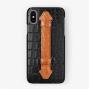 Ins Hot Sales Genuine Leather Embossed Crocodile Pattern Mobile Cell Phone Case Cover With Handle For Iphone 12 13 14 15 pro max