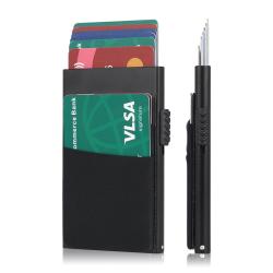 Factory Auto Pop Up Card Holder Wallet Metal Credit Card Holder Aluminum Cover Pop Up Wallet