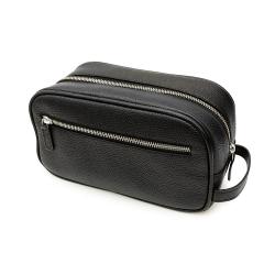 Custom Leather Toiletry Kit Beauty Cosmetic Make Up Toiletry Makeup Bag With 2 Zippered Closures for Men & Women