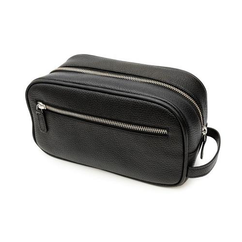 Custom Leather Toiletry Kit Beauty Cosmetic Make Up Toiletry Makeup Bag With 2 Zippered Closures for Men & Women