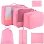 Wholesale Suitcase Storage Bags 7pcs Travel Luggage Organizer Packing Cubes Set with Shoe Bag and Toiletry Bag