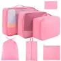 Wholesale Suitcase Storage Bags 7pcs Travel Luggage Organizer Packing Cubes Set with Shoe Bag and Toiletry Bag