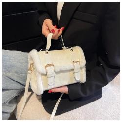 CCF299 Winter Faux Fur Handbag Designer Small Soft Plush Crossbody Bags for Women Fashion Wide Strap Women Shoulder Bag Mini Bag