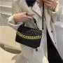 Chain Handbag Women's 2024 Fashion Retro Embossed Lingge Small Square Bag Women's One Shoulder Messenger Bag
