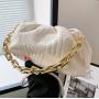 Women's shoulder bag fashion all-match handbag trend metal chain diagonal trendy bag