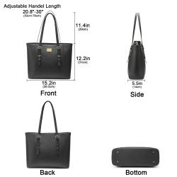 LOVEVOOK 2022 Fashion PU Leather Laptop Handbag for Ladies Large 15.6 inch Office Shoulder Briefcase Women's Laptop Tote Bags