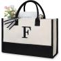 Customized logo and carrying gift for spot canvas tote bag large capacity shopping bag personalized design Letter Tote Packaging