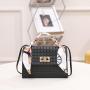 2024 Women's Fashionable Single-Handle Handbag Portable Mobile Phone Check Silk Towel Shoulder Girls Sling Bag