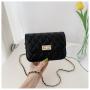 Korean version retro women's bag, new style trendy fashion leisure rhombic grid chain shoulder crossbody small square bag
