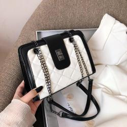 Hot Selling Pu Leather Bags for Women 2024 New Trendy Chain Fashion Shoulder Bag with Simple Embroidered Thread Crossbody Bag