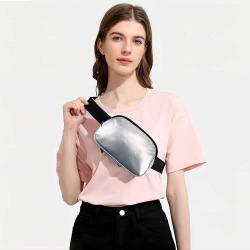 Gelory Fashionable Mini Belt Bag Travel Workout Running Hiking PU Leather Fanny Pack Chest Bag for Women