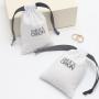 Custom Logo Printing Cotton Linen Drawstring Pouch Small White Muslin Cotton Cosmetic Gift Jewelry Packaging Bag