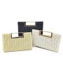 Summer Straw Plaited Casual Travel Clip Clutch Purse for Women Ladies Beach Handbag Clutch Chain Bag for Wedding Party Wholesale
