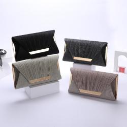 2023 New Classic Women's Sequin Pleated Envelope Bride Handbag Women's Wedding Evening Dress Bag Advanced Dinner Party Wallet