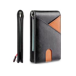 Wholesale leather money clip wallet holder leather bifold wallet card holder with money clip