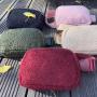 Boys Girls Warm Sherpa Chest Bumbag Winter Fluffy Teddy Travel Waist Belt Bag 7 Colors Square Fanny Bag Unisex Sherpa Waist Pack