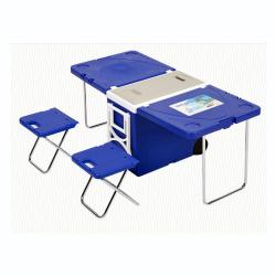 28L Multi-functional picnic ice insulated cooler box with handle and wheels and table and chairs