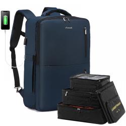 LOVEVOOK Mens Carry On Backpack 17Inch Laptop Back Bags Luggage Suitcase with 6 Packing Cubes Travel Backpacks for Women Men