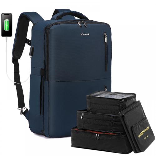 LOVEVOOK Mens Carry On Backpack 17Inch Laptop Back Bags Luggage Suitcase with 6 Packing Cubes Travel Backpacks for Women Men