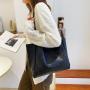 HR488 New Trend Women Handbag Woven Pattern Tote Shoulder Messenger Purses Bags PU Large Laptop Underarm Shopping Bag for Women
