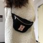 Keymay Outdoor Sports Running Winter  Fuzzy Waist Bags Belt Pouch Teddy Fanny Pack