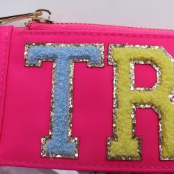 Wholesale Custom Letter Sewn On Zipper Clear Flat Pouch Waterproof Travel Toiletry Bag Mini Makeup Bag Organizer Cosmetic Bag