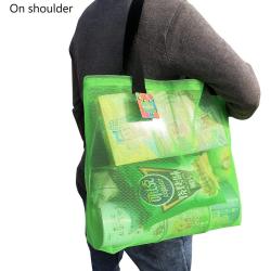 Wholesale 2024 Travel Colorful Mesh Beach Tote Bag Extra Large Mesh Shopping Bag With Drawstring