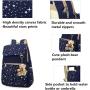 Star Printed Canvas Backpacks With Bear Pendant 3pcs Set School Bags Bookbags With Crossbody Bag For Teenage Boys Girls