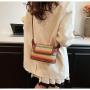 ZWY329 New Fashion Summer Beach Ladies Straw Bag Wholesale Hot Sale Rainbow Shoulder Crossbody Bag Zipper Daily PU Women Bag