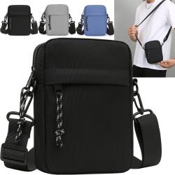 Simple solid color casual single shoulder diagonal cross bag for men