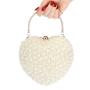 Fashionable wedding party pearl embroidery heart shaped evening bag pearl handbags women clutch purse pochette femme