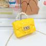 2023 New Fashion Litter Girl single chain handbags shoulder bag  pearls kid Candy PVC candy Jelly kids bags for girls