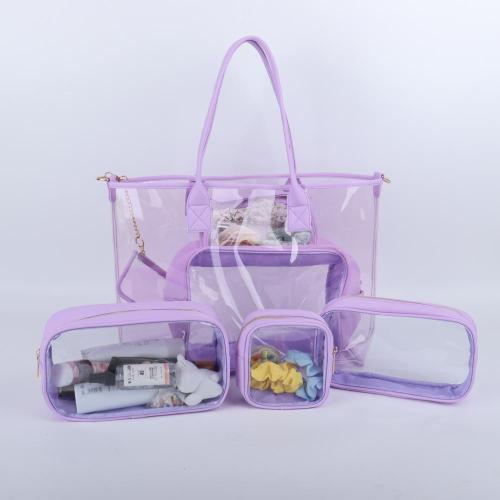 Fashion Transparent Handbags Shopping Dating Concert Chic Tote 10 Colors Clear Bag Women's Tote Bags Large PVC Clear Tote Bag