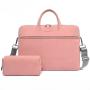Waterproof Laptop Bag PU Matte Laptop Bag Plush Shockproof One Shoulder Laptop Bag 14/15.6-Inch Briefcase