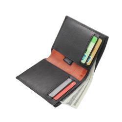 Wallets for Men Slim Vegetable Tanned Leather RFID Blocking Minimalist Card Bifold Travel Thin Wallet