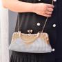 ZR587 Women's Dinner Bag Luxury Diamond Wedding Lock Chain Shoulder Fashion Rhinestone Handbag Shiny Evening Clutch Bags Party